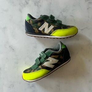 Cool New Balance Kids' Toddler Unisex Green Yellow Camouflage Sneakers Shoes S 8